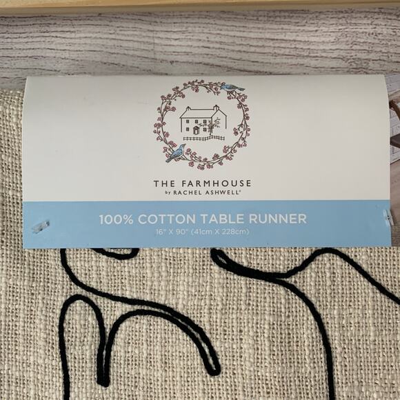 The Farmhouse by Rachel Ashwell Easter Bunny Rabbit Table Runner Tassels 16x90" - Picture 10 of 16